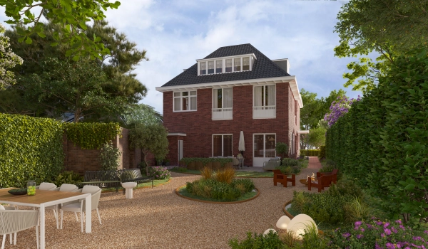 Villa met grote groene tuin