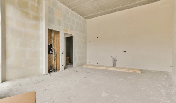 Woonkamer in de bouw