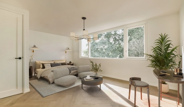 Gedateerde woning met grote meubels